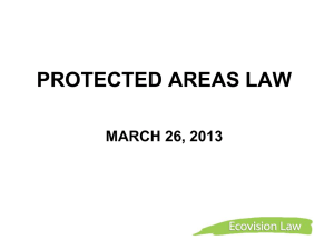 March 26, 2013 Protected Area Law