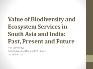 Value of Biodiversity and Ecosystem Services in South Asia and India