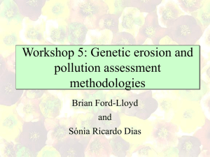 Workshop 5: Genetic erosion and pollution assessment methodologies