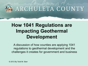 How 1041 Regulations are Impacting Geothermal Development