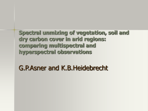 Spectral unmixing of vegetation, soil and dry carbon cover in arid