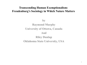 Transcending human Exemptionalism