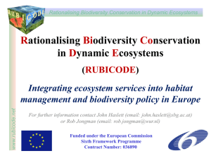 Integrating ecosystem services and biodiversity