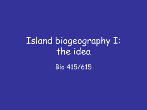 Island biogeography I: the idea