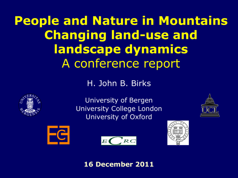 Changing Land use And Landscape Dynamics