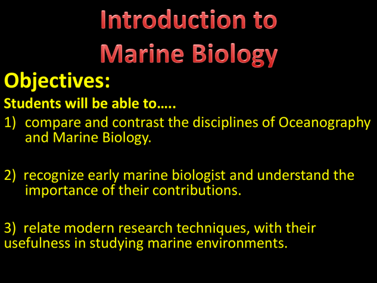 essays about marine biology