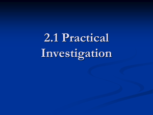 2.1 Practical Investigation