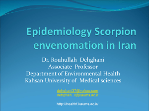 Epidemiology Scorpion envenomation in Iran