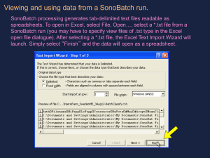 Opening and using SonoBatch files