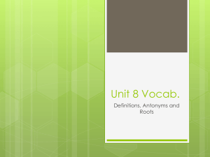 Unit 8 Vocab.