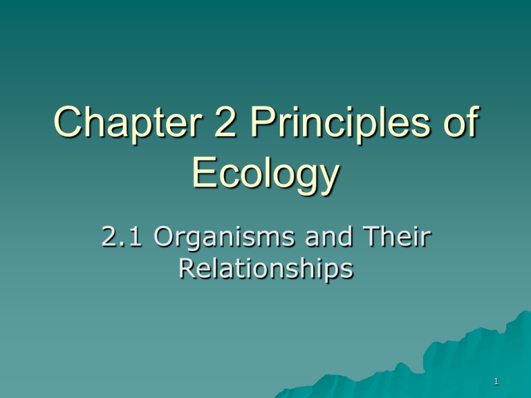 Chapter 2 Principles Of Ecology