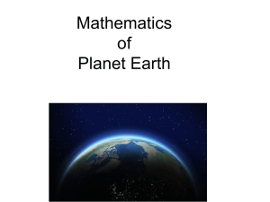 Mathematics of Planet Earth Discovering the Earth Putting