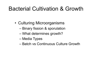 Bacterial Nutrition & Growth