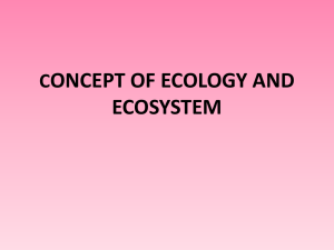 CONCEPT OF ECOLOGY AND ECOSYSTEM