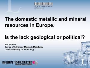 Prof. Pär Weihed: The domestic metallic and mineral resources in
