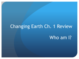 Changing Earth Ch. 1 Review