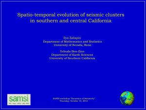 Spatio-temporal Evolution of Seismic Clusters in Southern