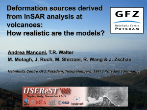 InSAR derived deformation source characteristics at