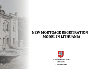 New Mortgage Registration Model in Lithuania by Mr. Tomasevicius