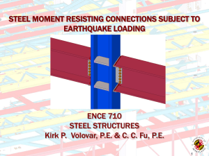 steel moment resisting connections subject to earthquake loading