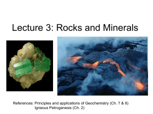 Lecture 7: Rock and Minerals