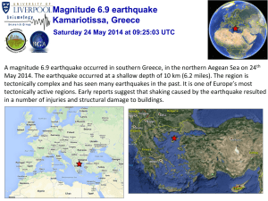 Magnitude 6.9 earthquake Kamariotissa, Greece Saturday 24 May