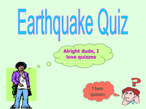 earthquake quiz - Junction Hill C