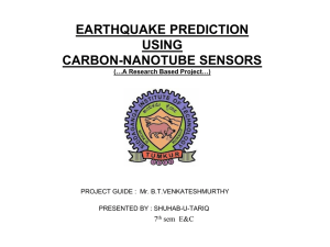 EARTHQUAKE PREDICTION USING CARBON