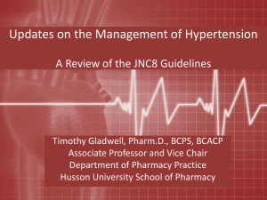 JNC 8 Hypertension Guidelines