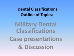 Dental Classifications for Military Personnel