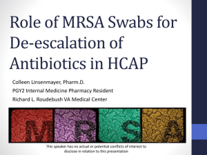 MRSA Swabs for De-escalation of Antibioti