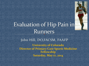 Evaluation of Hip Pain in Runner`s