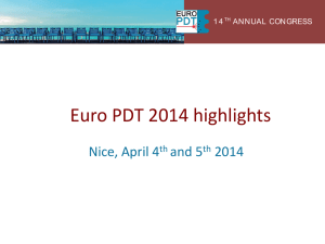 Euro PDT 2014 highlights - European society for Photodynamic