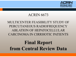 ACRIN 6673: RF Ablation in HCC Patients