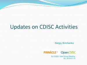 Pres5_Updates on CDISC activities - 20140113 NJ
