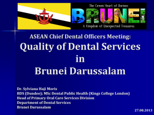 ASEAN Chief Dental Officers Meetings Quality of Dental Services in