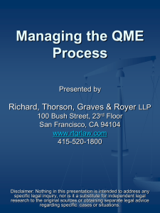 Managing the QME Process - The California Comp Blog