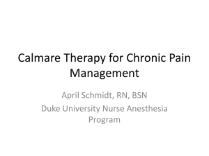 Calmare Therapy for Chronic Pain Management