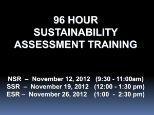 96 Hour Sustainability Assessment Training