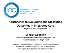 Approaches to measuring outcomes in integrated care