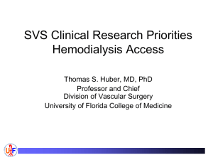 SVS Clinical Research Priorities Hemodialysis Access