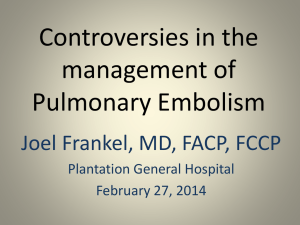 Pulmonary Embolism - Plantation General Hospital