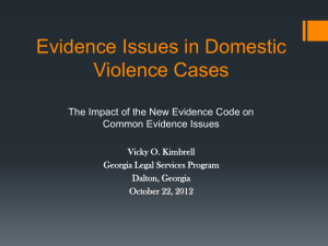 Evidence Issues in Domestic Violence Cases