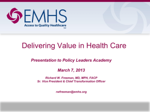 Delivering Value in Health Care - Maine Health Access Foundation