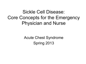 Acute Chest Syndrome - Emergency Department Sickle Cell