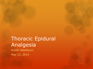 Kristin Washburn: "Thoracic Epidural Analgesia"