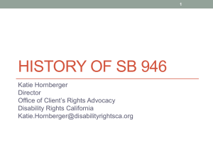 Katie Hornberger`s presentation: The History of SB 946
