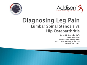 Lumbar Spinal Stenosis vs Hip Osteoarthritis