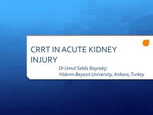 AKI and CVVH - Pediatric Continuous Renal Replacement Therapy