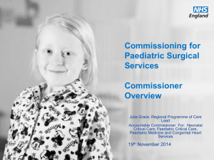 Commissioning for Paediatric Surgical Services
